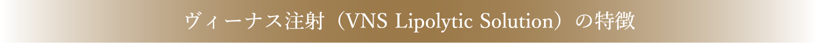 ヴィーナス注射(VNS Lipolytic Solution)の特徴